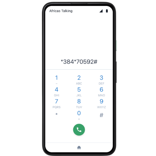 USSD Dial Mockup